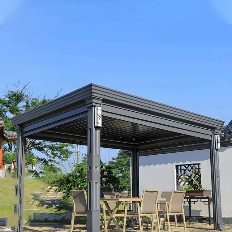 Best Price Aluminum Pavilion Waterproof Aluminum Alloy Coated Electric Smart Blinds
