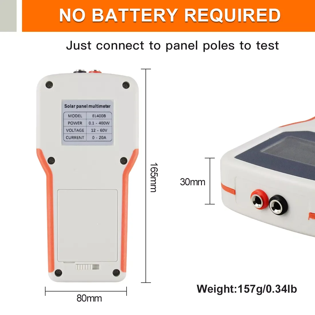 EL400B LCD MPPT solar panel multimeter tester smart current tester voltage tester digital power meter VOC