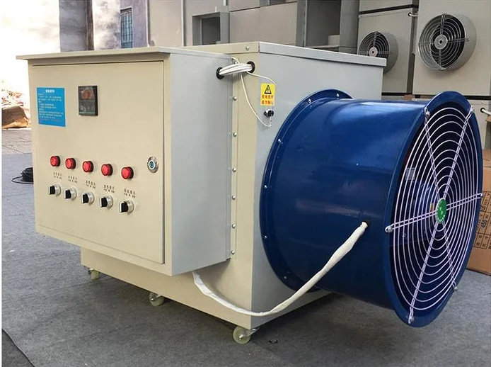 Electric air heater for industrial greenhouse and poultry warehouse