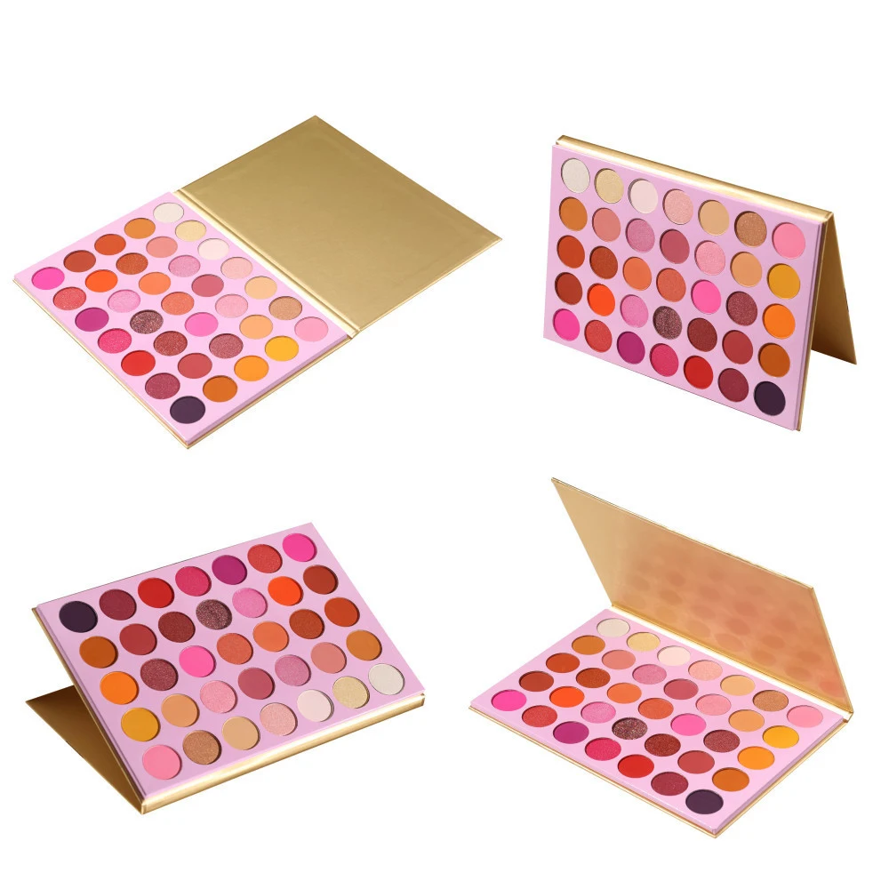 Private Label Matte Shimmer Luminous Velvet Texture Pressed 35 Colors Powder Creamy Eye Shadow Blendable Makeup Palette