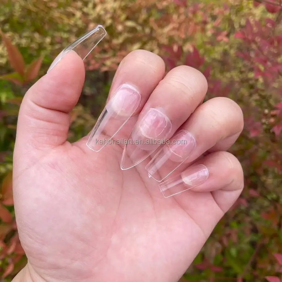 Wholesale Soft Gel Tips False Nail Tips Long Square Full Cover Coffin Stiletto False Manicure Nail Art Press On Nails