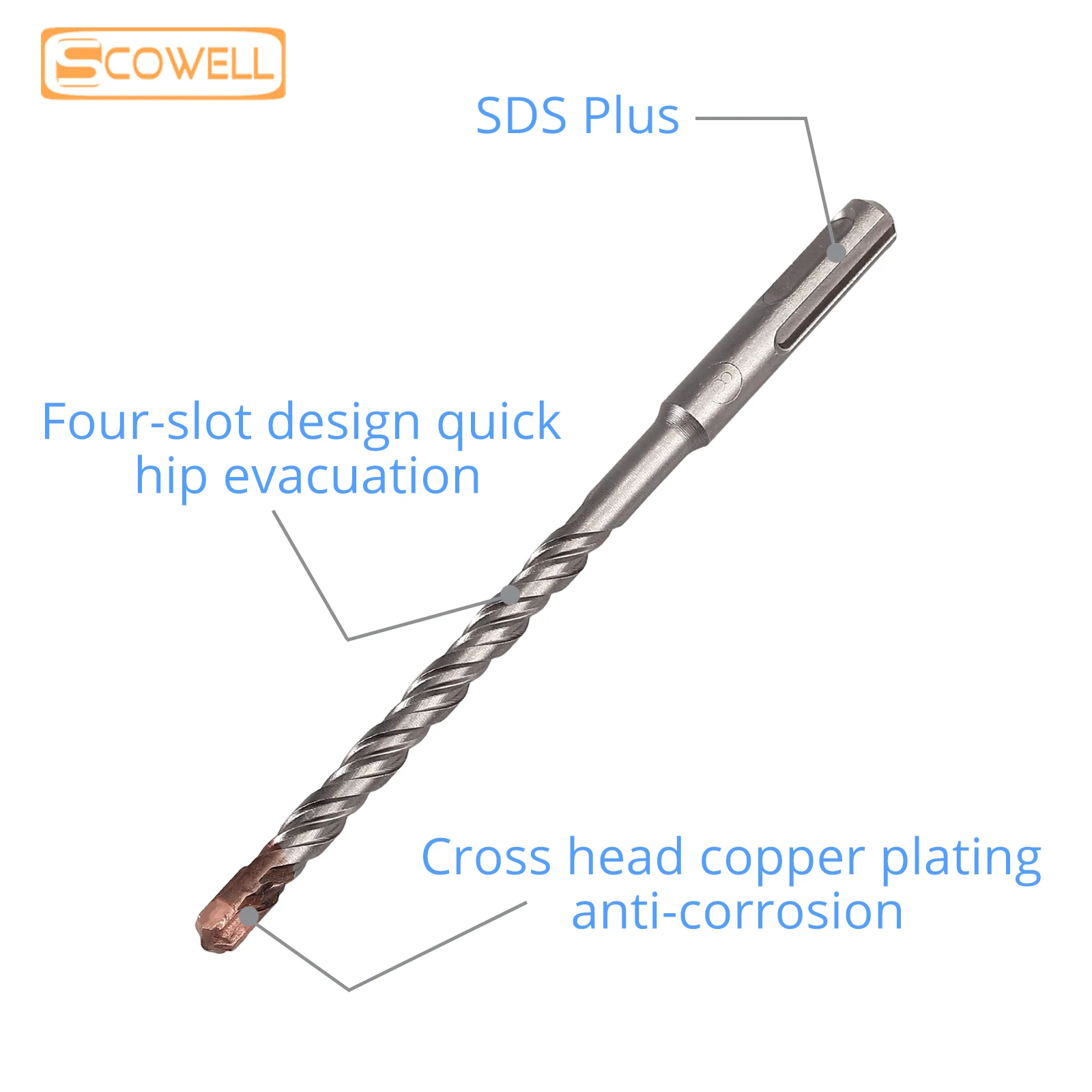 Concrete SDS Plus Drill Bit TCT Carbide Cross Tips 4 Cutters 110mm-460mm Wall Brick Block Electric Hammer Masonry Drilling Bits