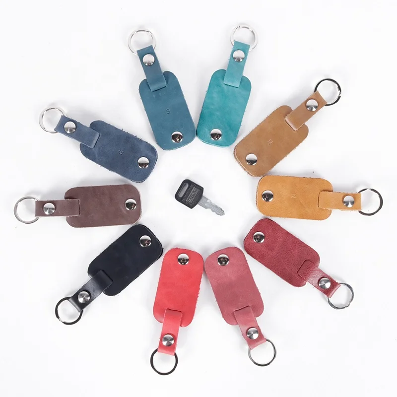 CHANGRONG Custom homemade Personalized diy Engraved Men women Leather Keychain with Key Ring