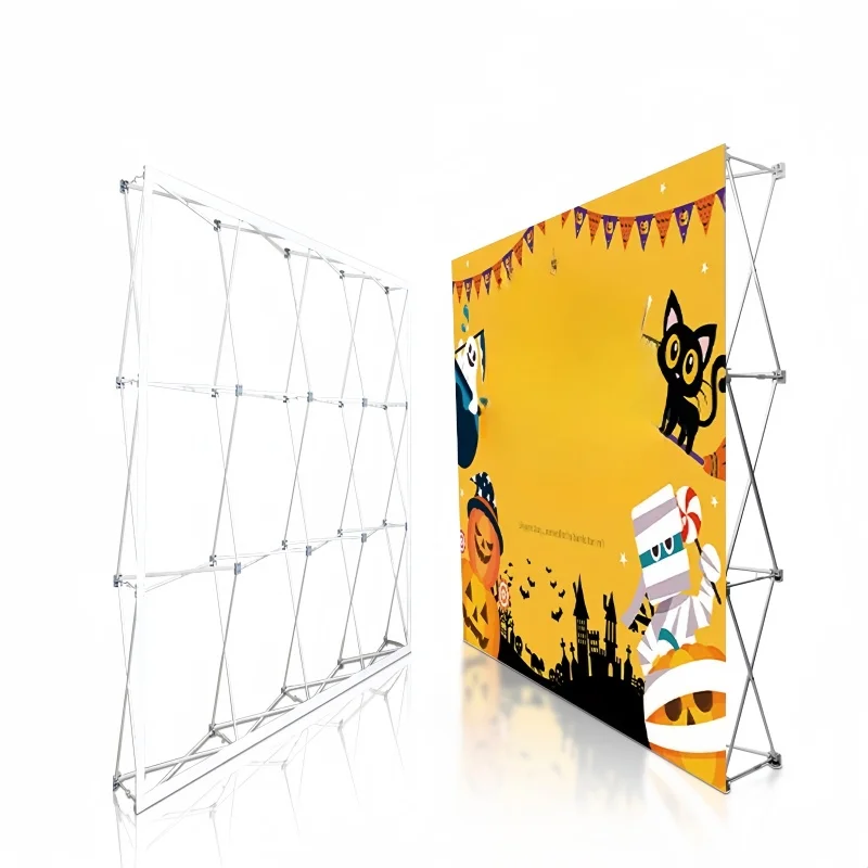 Tension Fabric Backdrop Pop Up Banner Trade Show Folding Popup Banner Advertising Exhibition Pop Up Banner