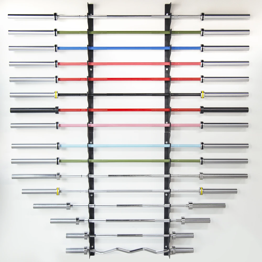 TELLUS Home Gym Fitness Equipment Wall Mounted Horizontal Barbell Holder Store Up to 8pcs Bars  Storage Rack
