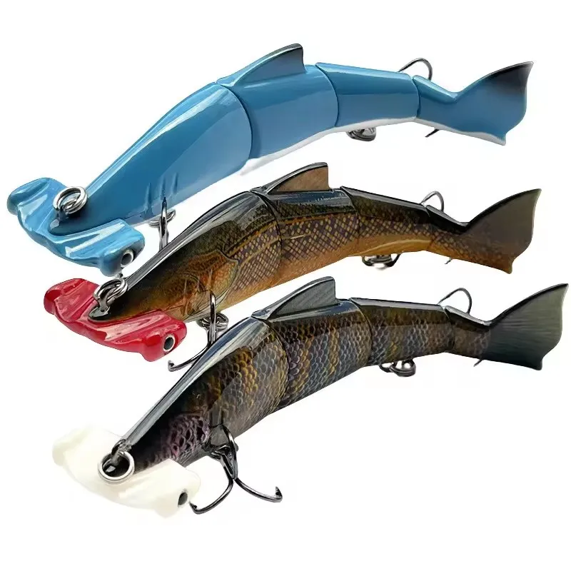 15cm 36.5g 4 colors artificial hard fishing bait jointed fish lure with treble hooks 3D eyes lifelike fish shape swimbait