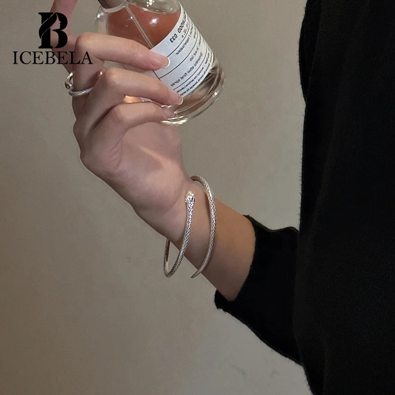 Luxury New Fashion Charms Cuff Bracelet 925 Sterling Silver Gift Party Personalized Design Adjustable Snake Bangles For Women