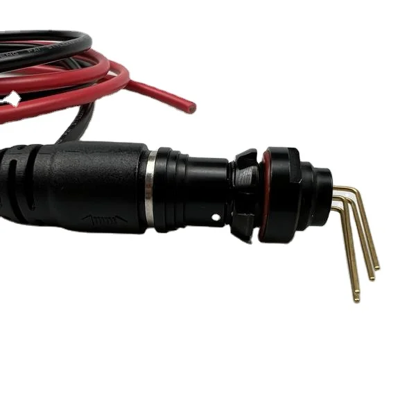 Power cable with 4 pins socket plug compatible  Fischers connector  TPU cable overmoulding shielding cable with dust cover