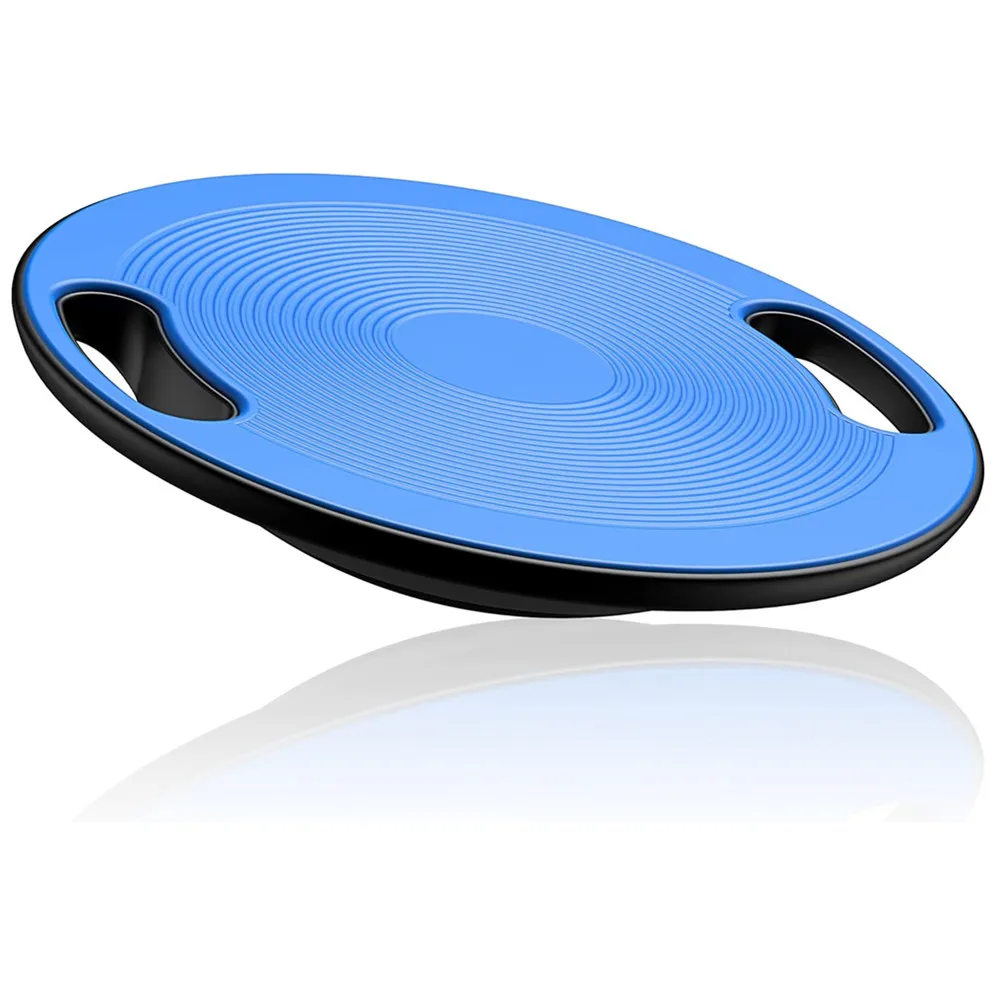 Core Balance Board Disc Wobble Trainer Non Skid Surface Stability Board with Handle for Squats, Push Ups, Floor Exercises