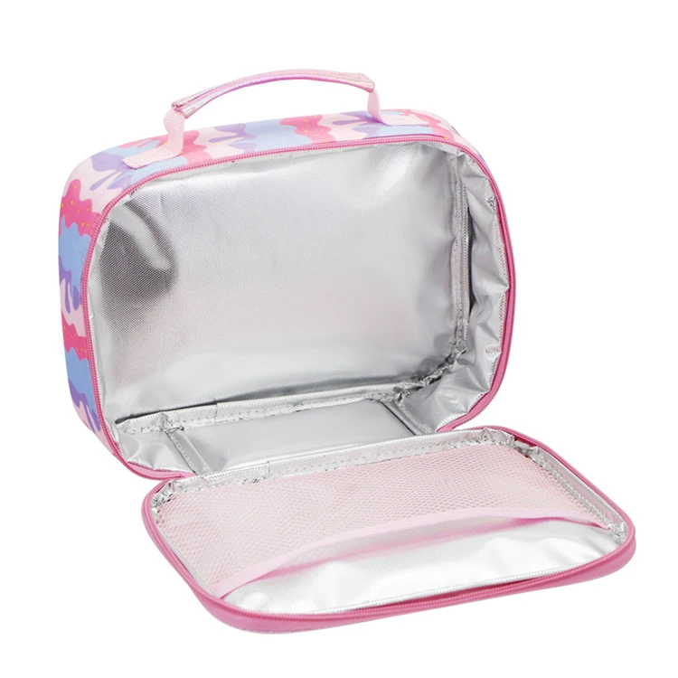 New Arrival Custom Insulated Pink Picnic Bag Dessert Design Waterproof Thermal Cooler Lunch Bag for Kids