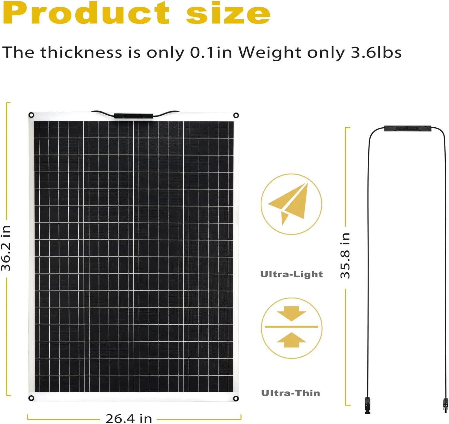 ETFE Monocrystalline 100W 150W 200W Flexible Solar Panel  with Waterproof Off-Grid Charger for Camping Tent Car Boat RV Van