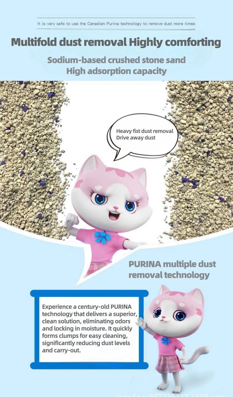 Hot sales odorless, high-quality bentonite cat litter with multi-level dust control for a clean and dust-free environment.
