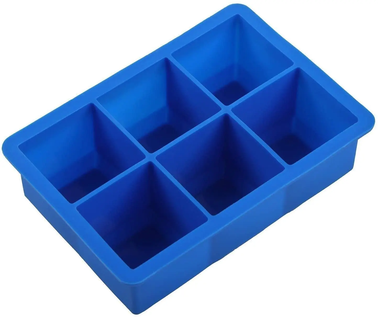 Silicone Large Ice Cube Tray - Silicone Ice Mold - Make 6 Pieces 2 Inch Ice Cube For Whiskey Drinking