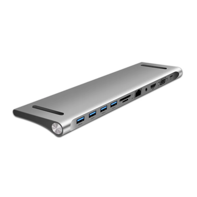 Behpex USB C Hub11 in 1 USB C Docking Station with 4K HDMI, VGA, 3 USB 3.0 Ports Ethernet, Audio, SD/TF Card