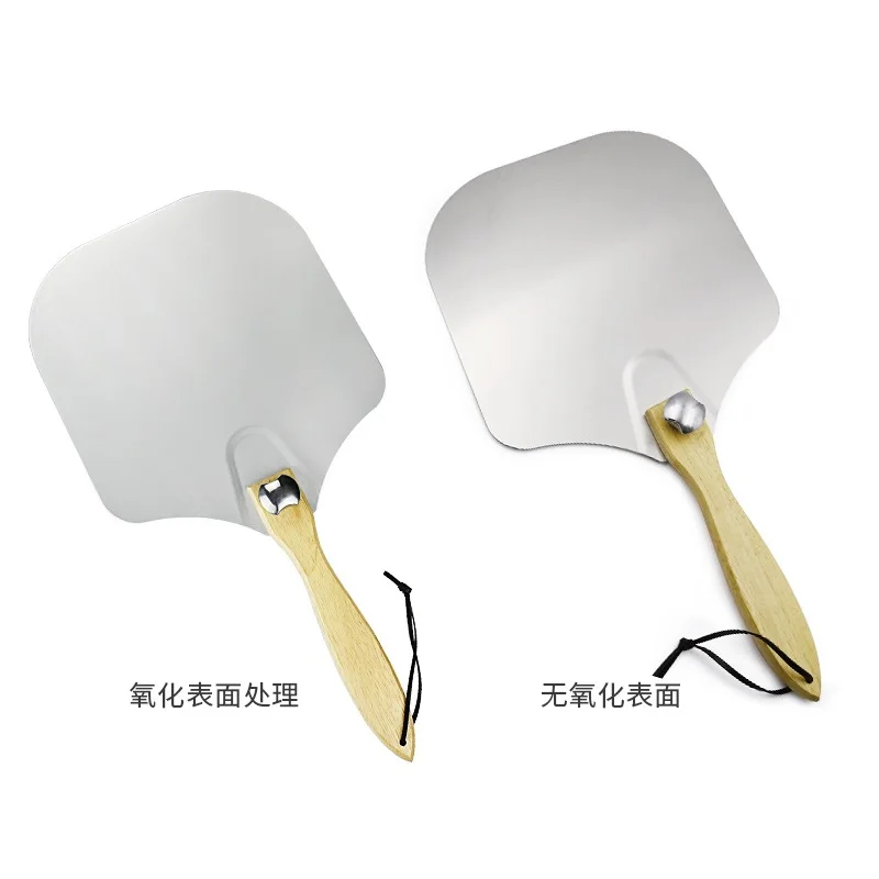 Amazon hot sale foldable wood handle removable pizza aluminum shovel cake safety transfer folding pizza tray baking pizza tool