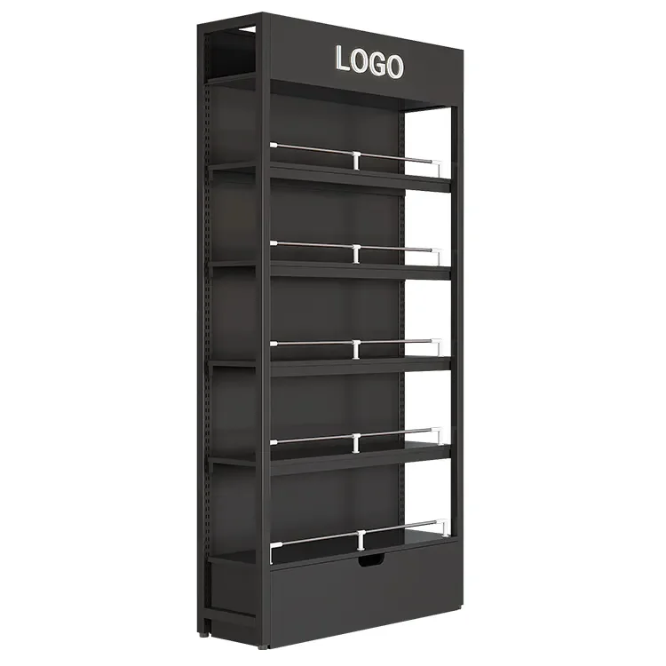 Factory direct sales wood and metal shelves miniso customized supermarket display racks