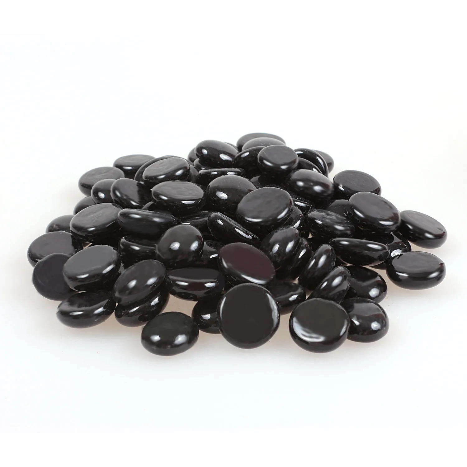 Black Glass Marbles Pebbles Flat Beads For Fish Tank Aquarium Succulent Garden Decoration