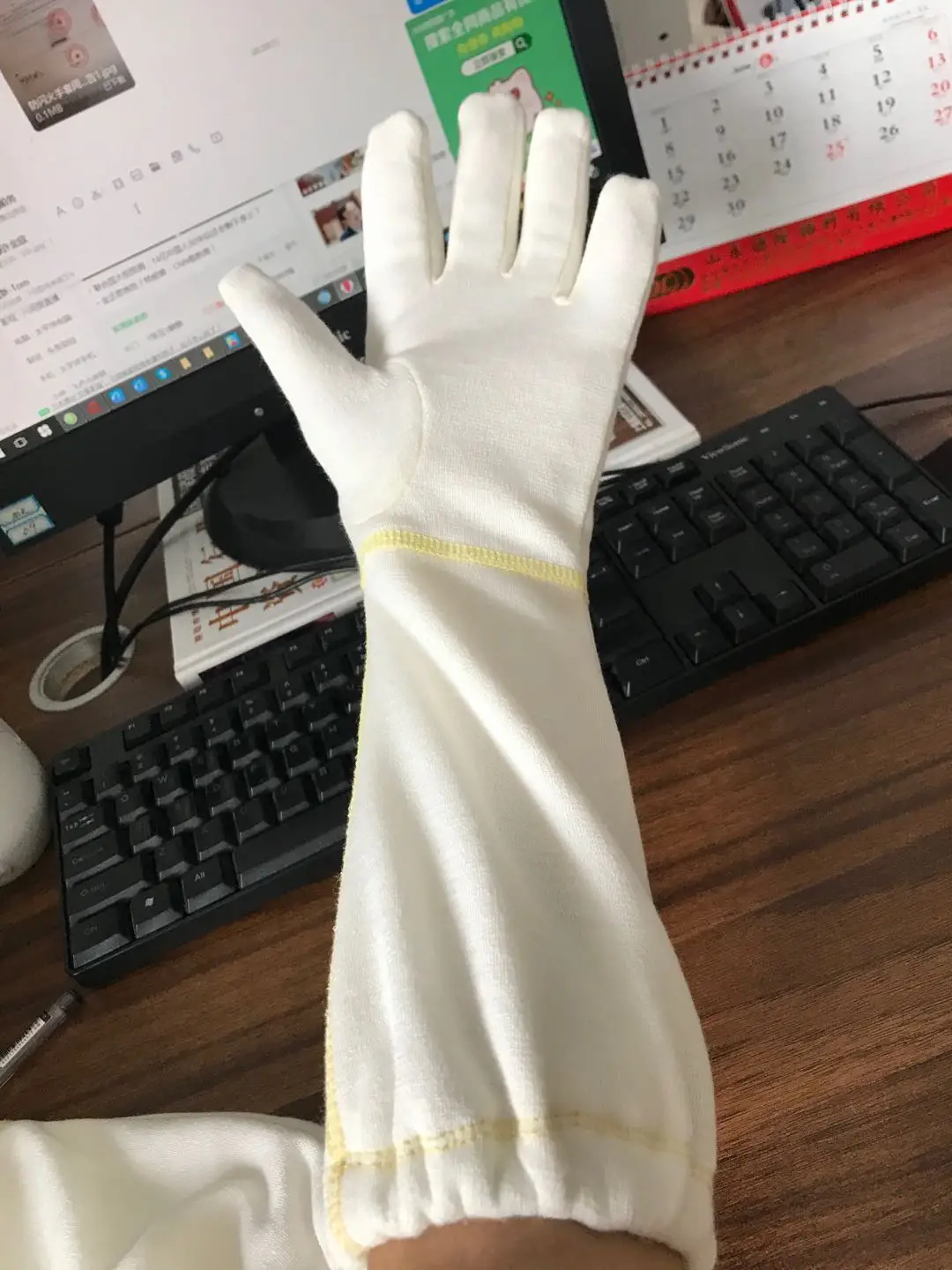 anti-flash glove double layer Aramid fabric flame retardant and heat insulation