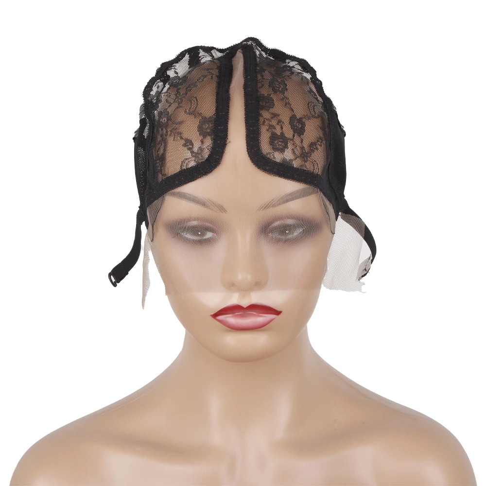ML Wholesale Adjustable T Part Lace  Wig Cap Elastic net Mesh Dome Wig Caps