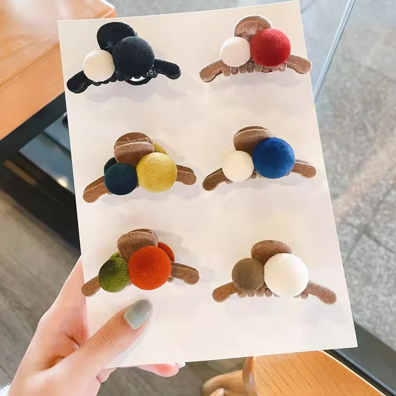 Net red ball ball rainbow catch clip small hair claws multi coloured hair claw