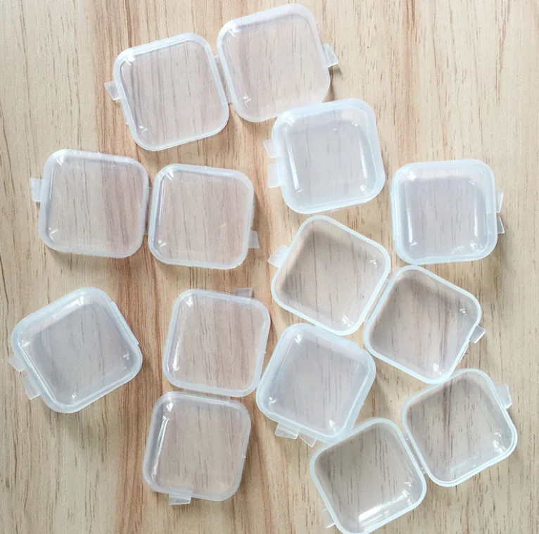 Mini Transparent Plastic Small Box Jewelry Earplug Storage Box Beads Transparent Gift Box