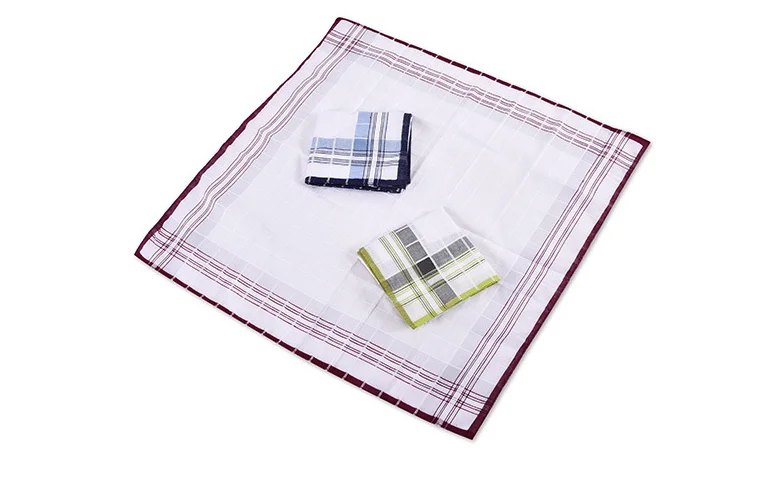 Panuelos de algodon para hombr Bulk Wholesale Low MOQ 43x43cm 100% Cotton Striped Pocket Square Yarn Dyed Handkerchiefs For Men
