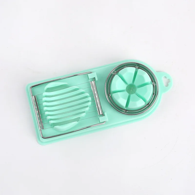 
custom multi colors safety multi function PP plastic magic handle kitchen slicer stainless steel egg cutter slicer grey 