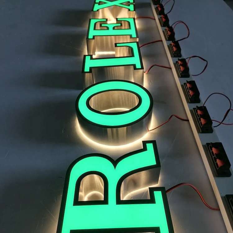 weather proof customizable 3meter outdoor advertising electronic signage wall lightup logo 3d led lighting sign board for shops