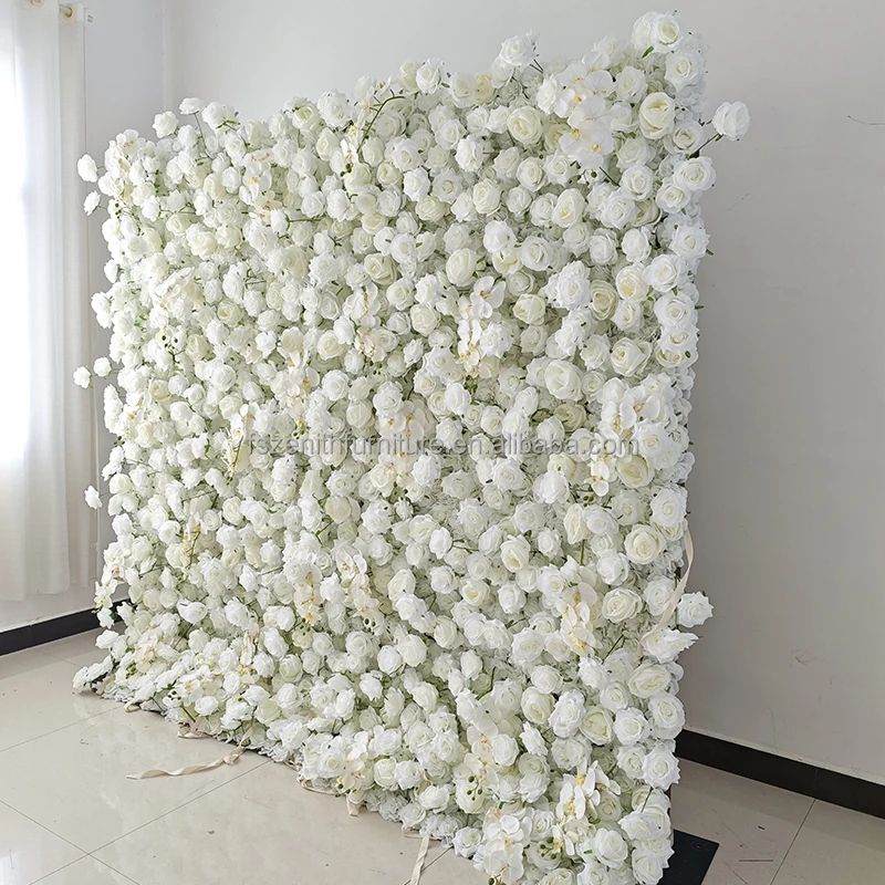 White Flower Wall Panel Backdrop Wedding Decor Artificial 5d Flower Wall Background