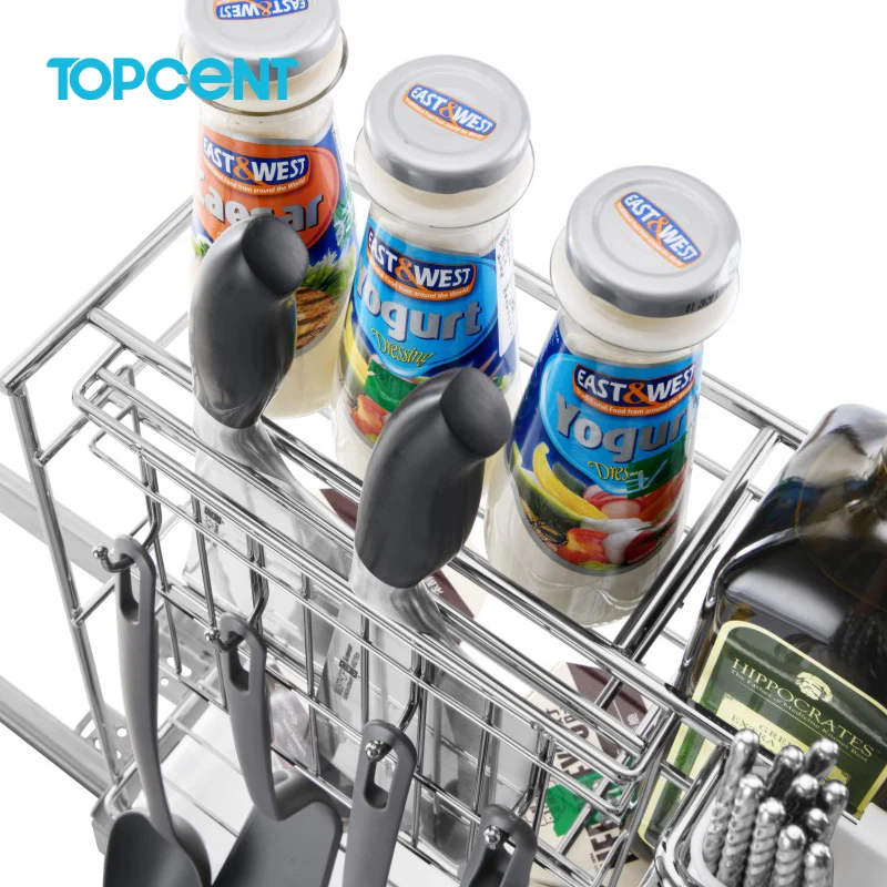 Кухонные принадлежности TOPCENT выдвижная корзина из нержавеющей стали ящики для хранения кухонная