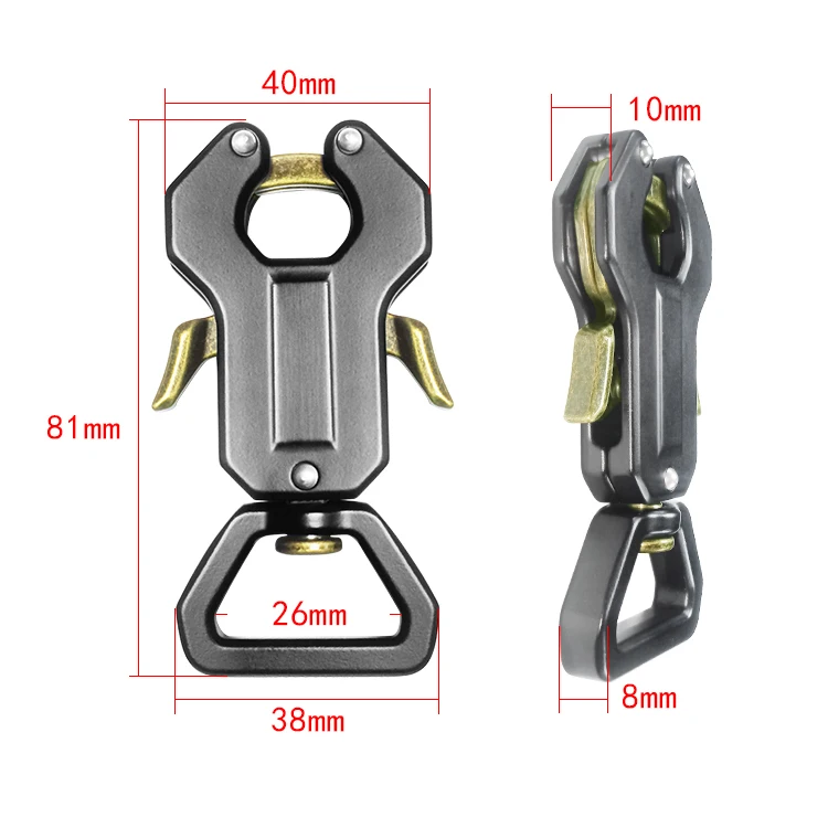 new arrival  High Quality dog leash Frog Clip carabiner Quick Side Release swivel hooks Dog Collar 25mm
