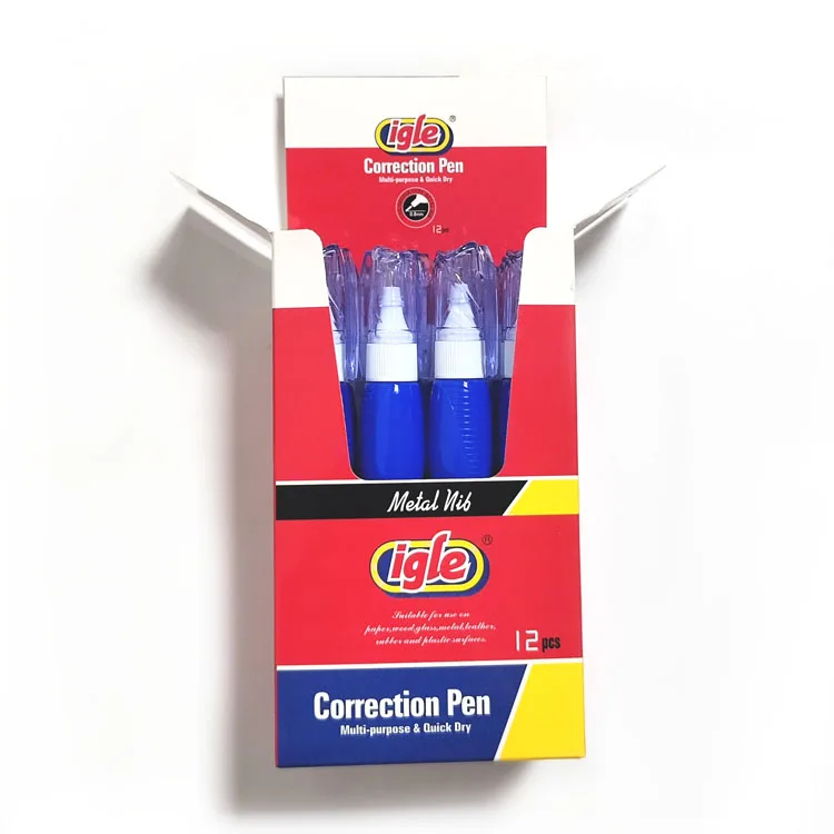 Fine Tip Fluid Correction Pen Fast Dry Correction Fluid Pen White 3mm Medium Tip Thermal Paper Igle Correction Pen