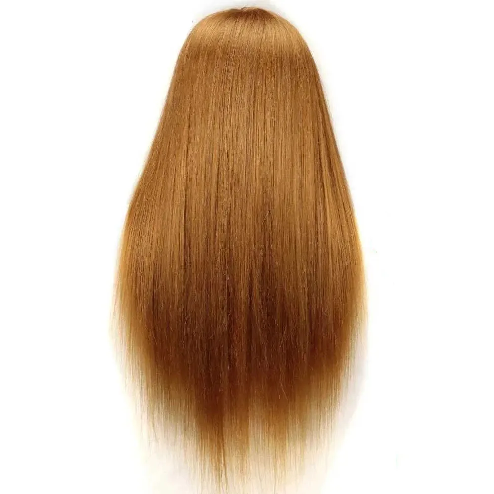 Gold and Black Color Training Head with 18 to 30 inch Synthetic Hair Manikin Mannequin Heads for Barber and Salon