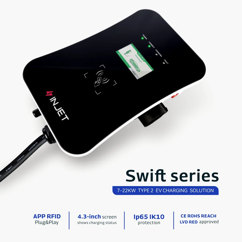 Зарядное устройство AC Wallbox Тип 2 Ocpp EV зарядное Bluetooth Wifi Ethernet 4G настенные зарядные станции