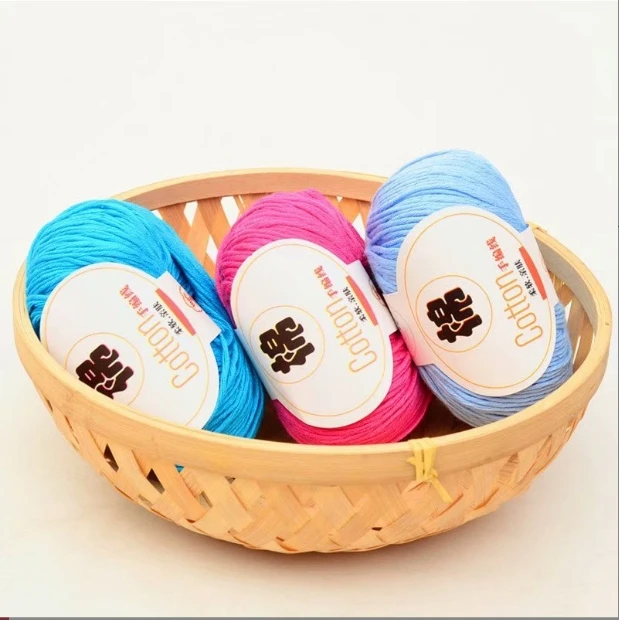 wholesale 50g 3mm 100% combed cotton yarn soft baby yarn crochet for knitting