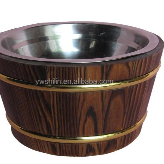 wooden wine ice bucket for bar
