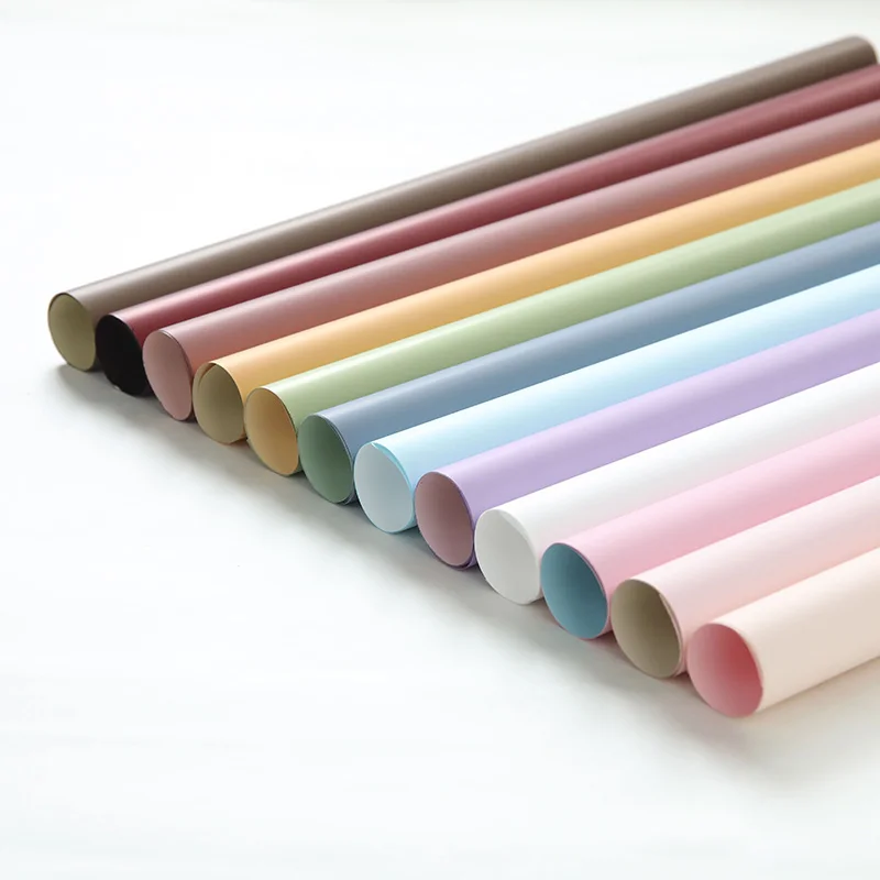 Ouya Double-Sided Floral Wrapping Paper Pure Color Plastic Bouquet Wrapping Material for Flower Wrapping Ported from Ningbo