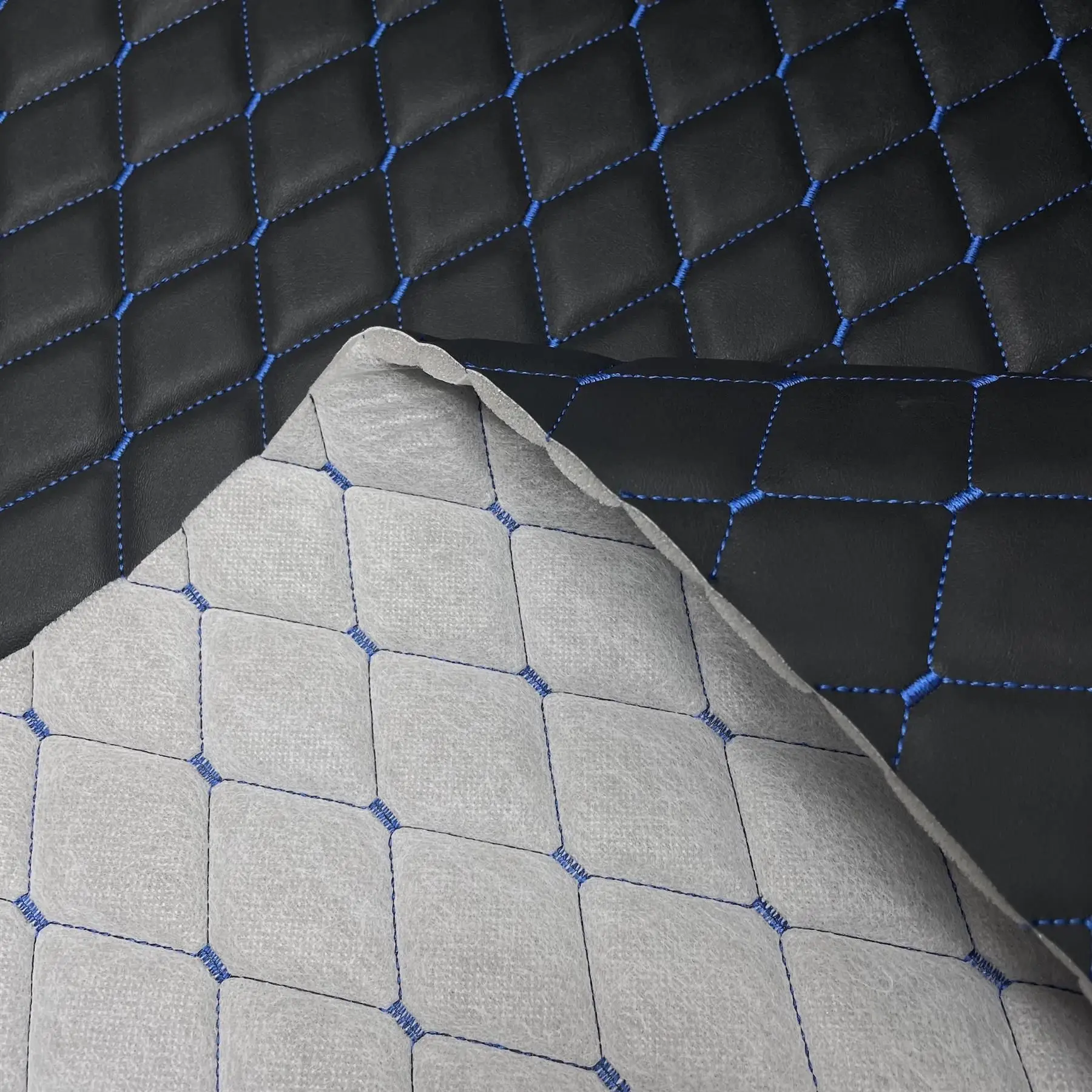 Quilted Sponge Faux Leather Fabric Thick DIY Car Interior Upholstery Material