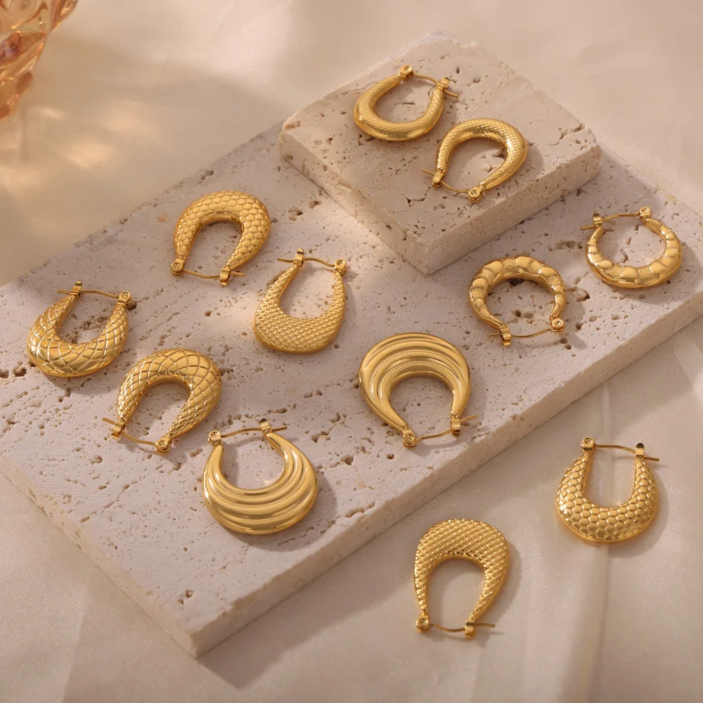Новые серьги-гвоздики из нержавеющей стали Etelleza 18K позолоченные серьги оптовая продажа геометрические висячие ювелирные изделия