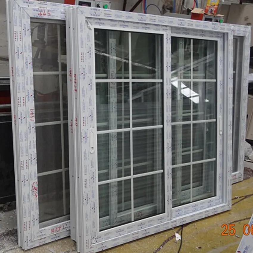PVC Nigeria Sliding Windows UPVC Double Tempered Glass Windows for Home