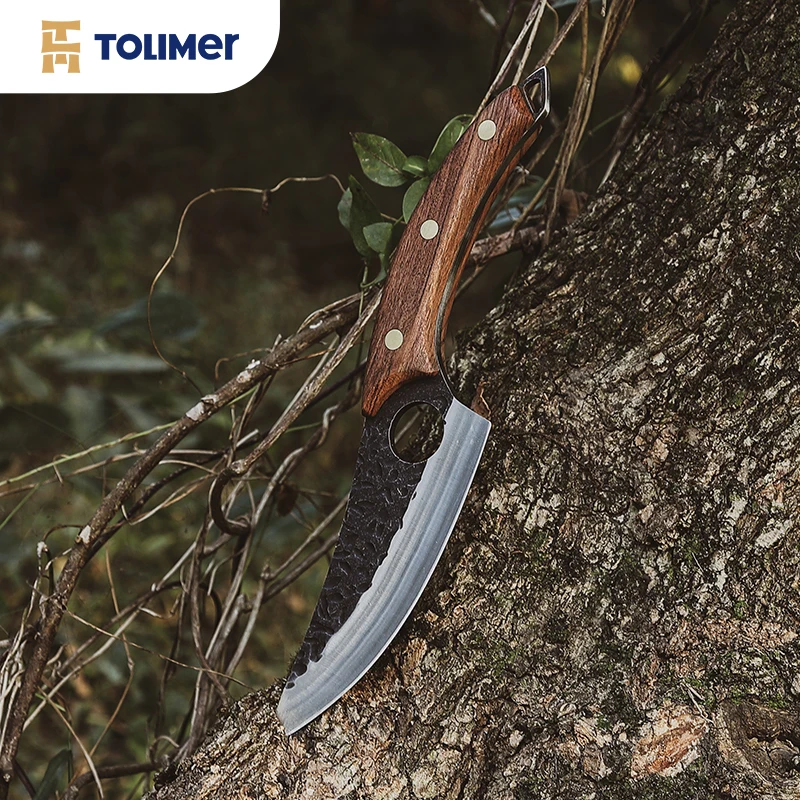 Butcher Knife Hand Forged Boning Viking Knife  High Carbon Steel Fillet Chef Knife Meat Cleaver for Kitchen