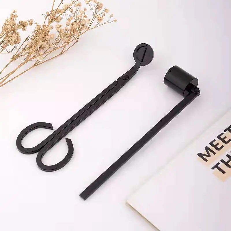 Engraved Stainless Steel Silver Candle Wholesale Bulk Custom Lighter Snuffer Black Candle Tool Wick Trimmer