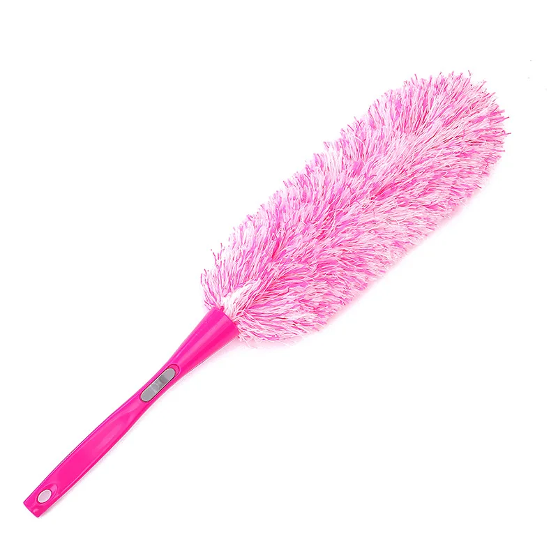 Long Plastic Soft Magic Hand Colored Feather Duster Anti Static Duster For Housework