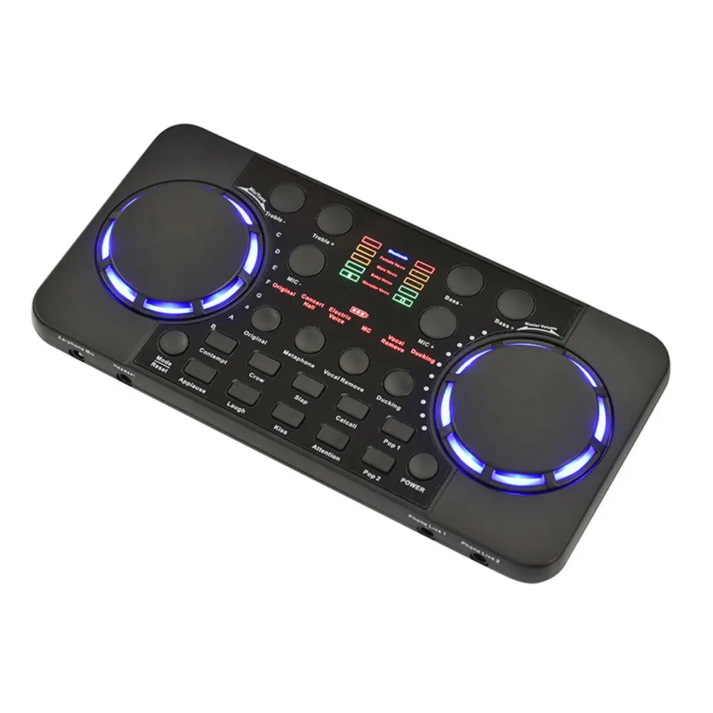 New Design Pro Live Streaming Sound Card 10 Sound Adjustable Effects BT 4.0 Audio Interface Mixer for Phone PC  Computer Usb