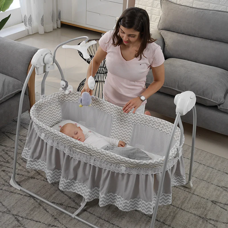 New born baby bed electric crib automatic swing cradle baby crib cot