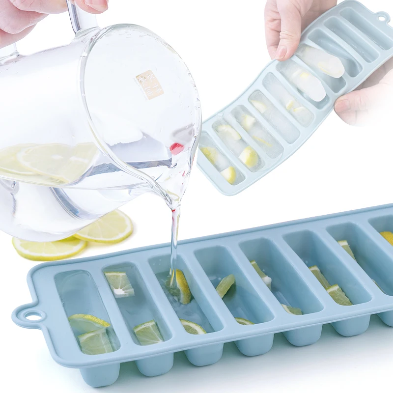 Custom 10Tray Ice Tube Making Trays Multi function Finger Shape Silicone Ice Cube Mold