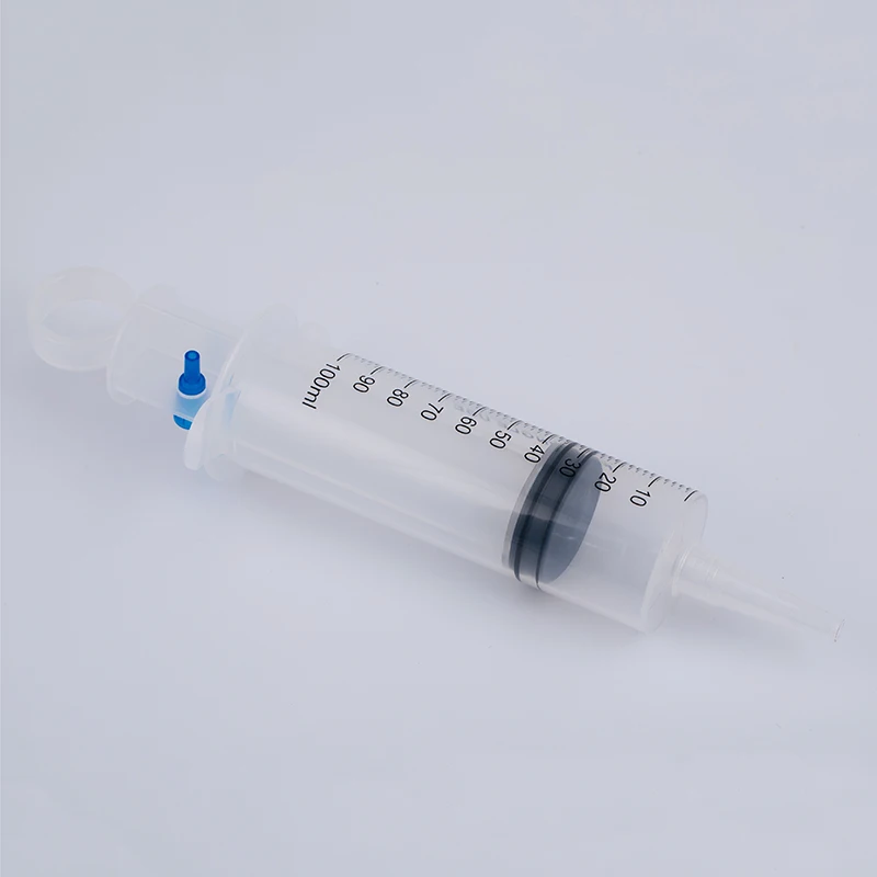 Medical Thumb Control Ring Syringe Flat Top Piston Syringe Bulb Irrigation Syringe