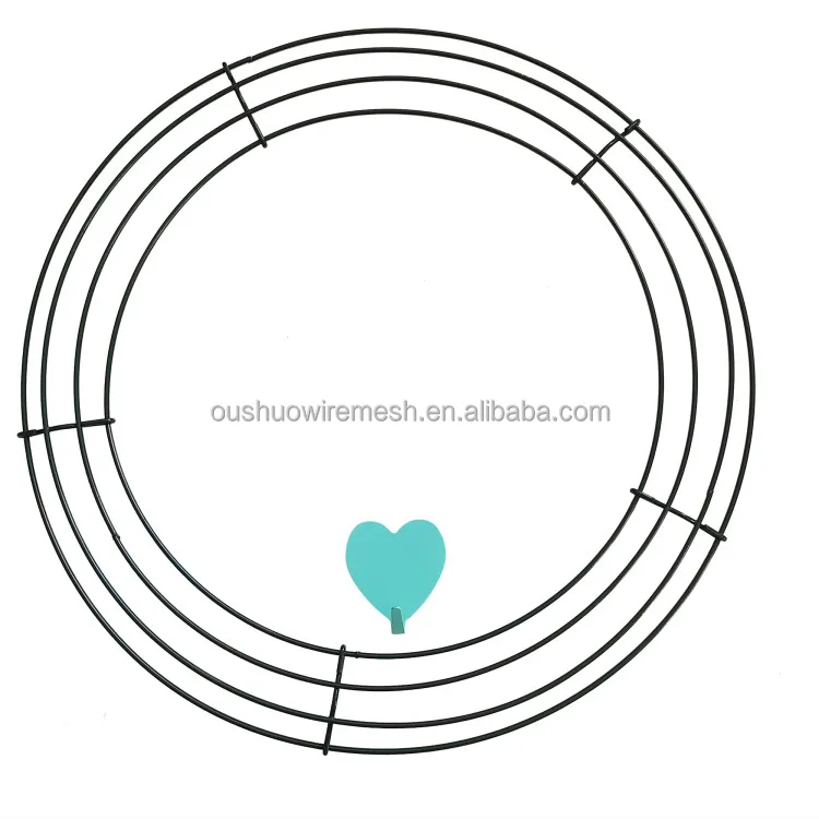 Christmas wreath making supplies green florist wire metal craft wreath frame and sticky hook for festival decoration and DIY