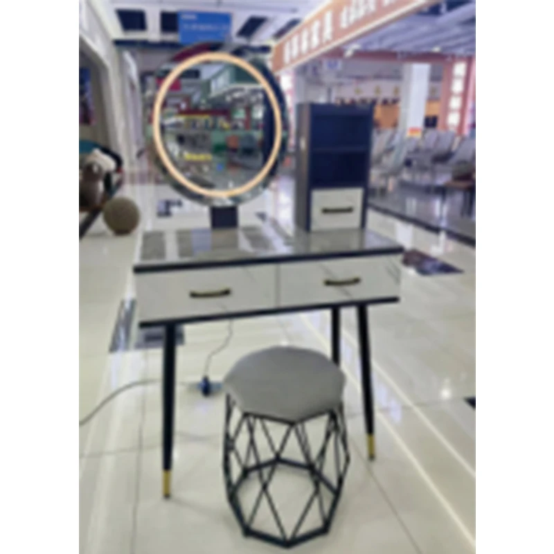 Low price wholesale dressing table with mirror vanity LED light bedroom mirrored dressing table dresser