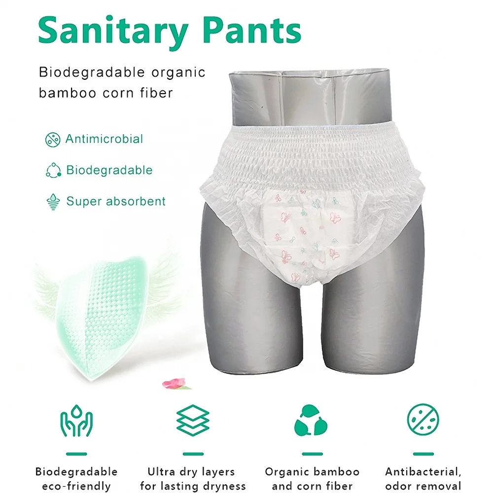 Disposable Women Menstrual Period Overnight Underwear Diapers/Nappies Panties Leak Proof Organic Cotton for Women M-XXL